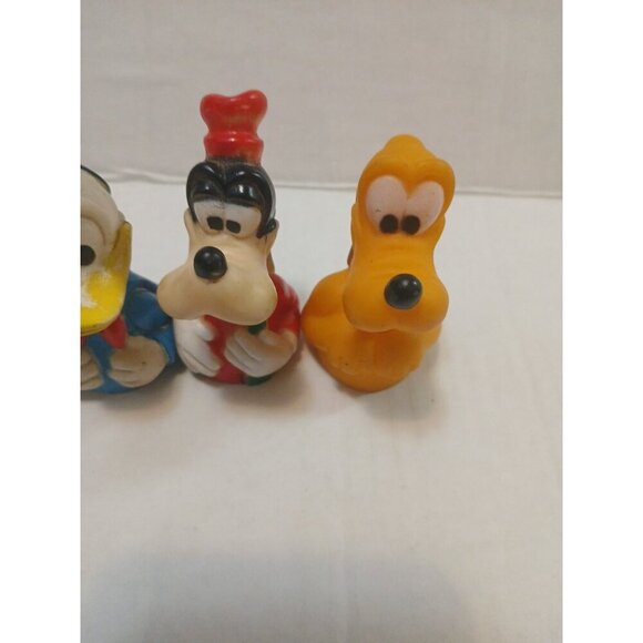 Vtg 1970's Disney Rubber Finger Puppets Donald Duck Pluto Goofy Lot - Picture 3 of 4